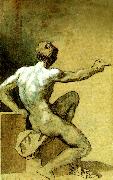 Theodore   Gericault academie d' homme oil